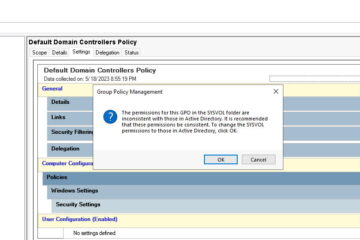 Permissions For This GPO in the SYSVOL Folder are Inconsistent With Those in Active Directory in GPMC