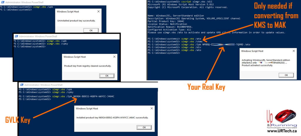 convert windows server evaluation to production standard or datacenter license