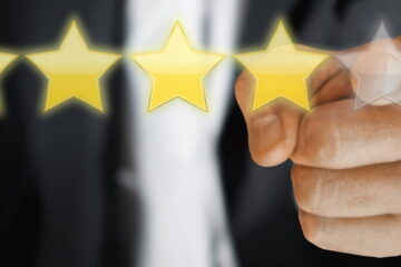 4 star rating mans finger pointing at you