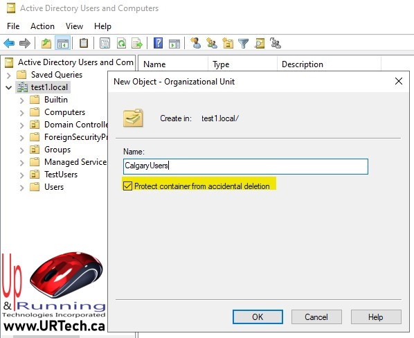 PROTECT CONTAINER FROM ACCIDENTAL DELETION - ou - active directory