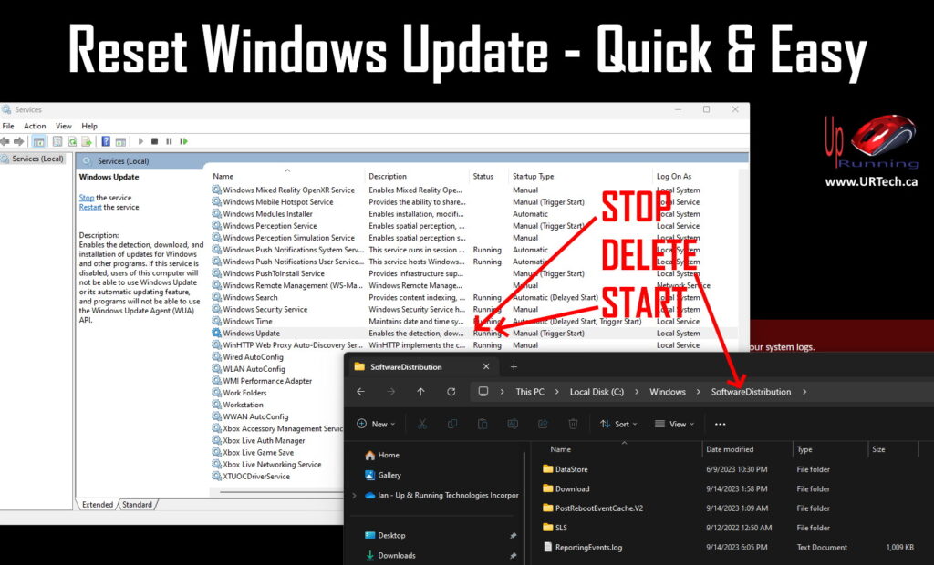 easiest way to easily reset windows update