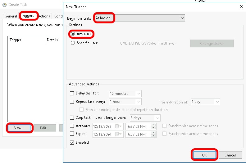 How To Run A Scheduled Task Automatically When Any User Logs On Trigger