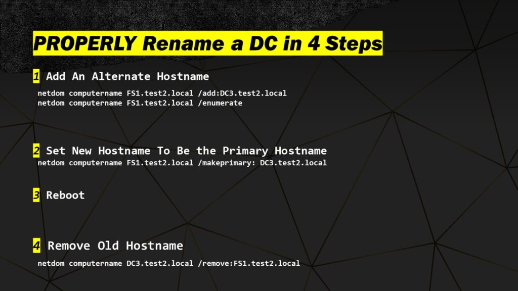 PROPERLY Rename a DC in 4 Steps 2