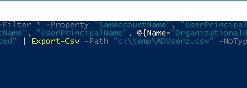 PowerShell to Export All Users From All Organizational Units to a CSV File