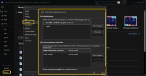 how to add and use a different language in Microsoft Office 2013 2016 2019 M365
